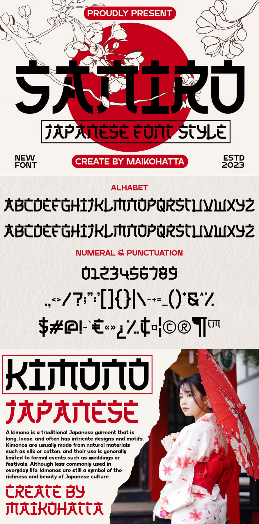 Saniro - Japanese Font Style