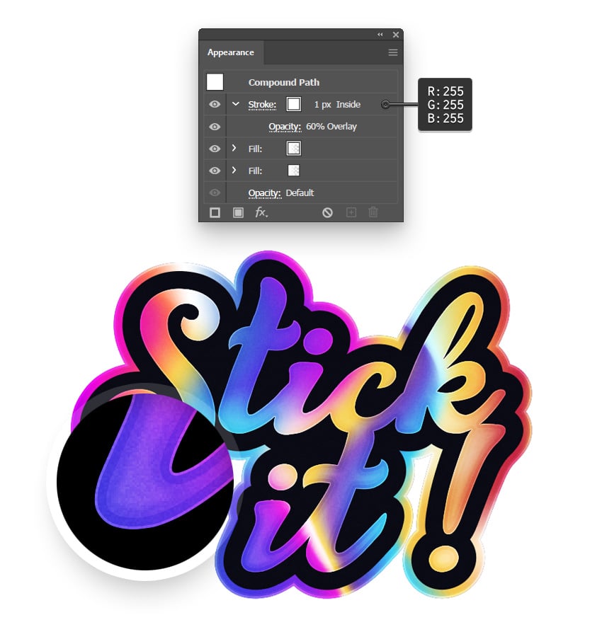 add subtle outline to holographic text