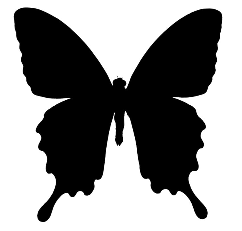 create a solid black butterfly 