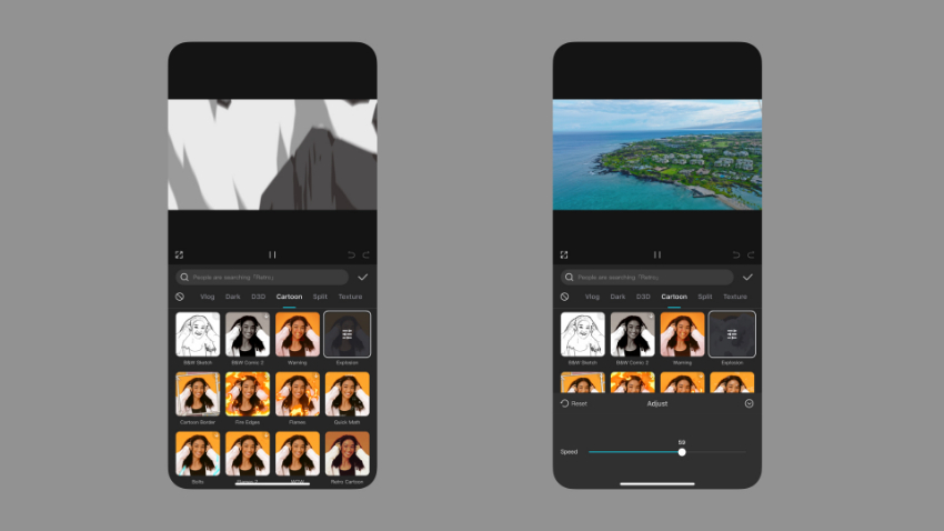 Add cartoon effects CapCut