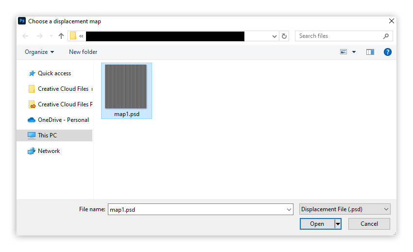 select the displacement map