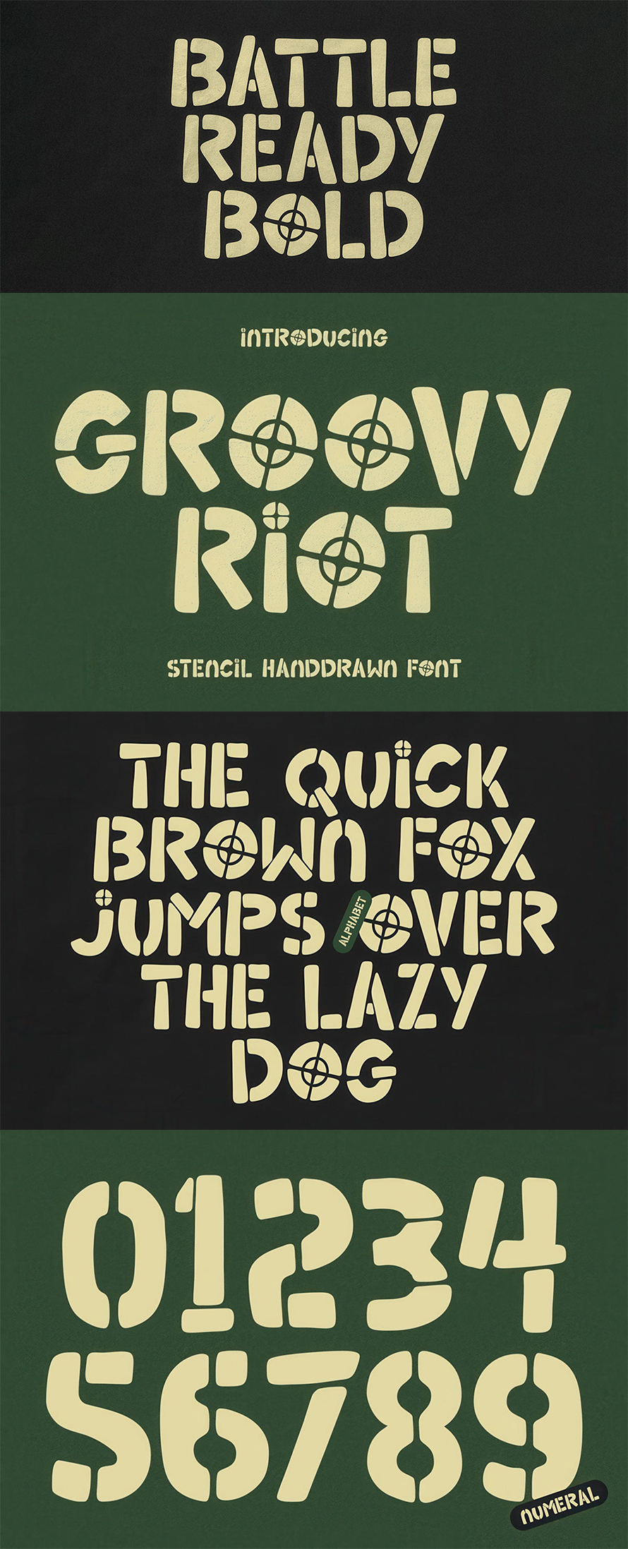 Groovy Riot Stencil Handwritten Font