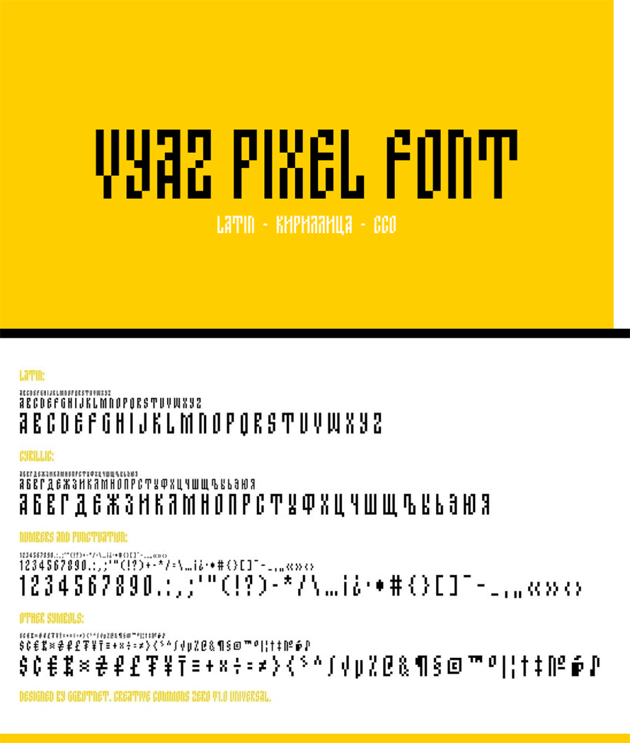 Vyaz Pixel Font