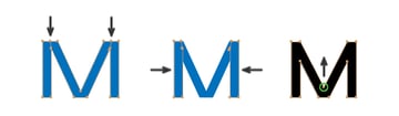 How to distort letter M