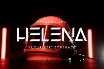 Helena futuristic font available on Envato