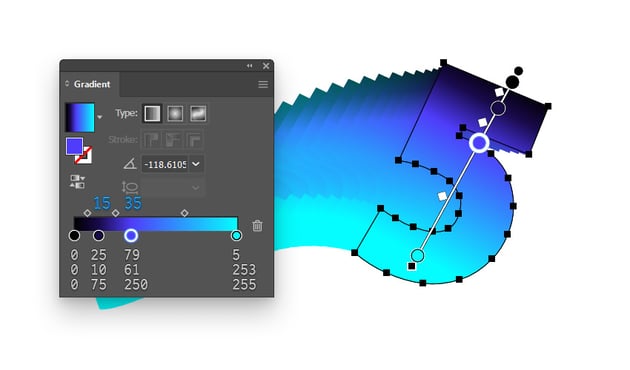 blend Illustrator gradient