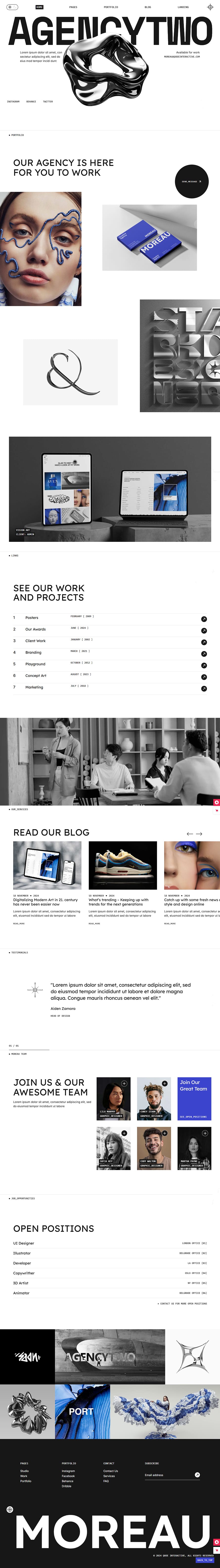 Moreau Creative Portfolio WordPress Theme