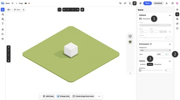 Set scene viewport and environment for new project on Adobe Neo