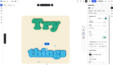 make changes to the 3d text input and apply new color and font size