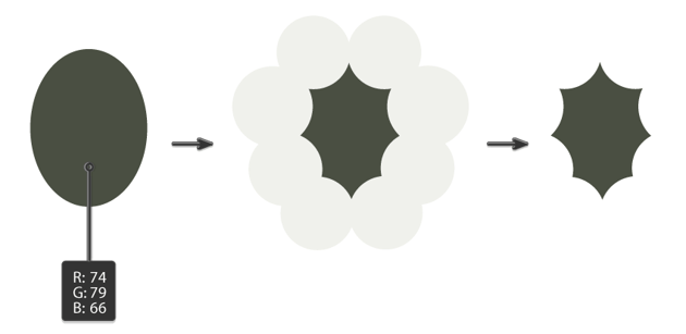 how to create the holly leaf shape