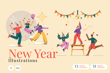 New year Graphics Illustration