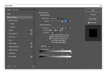 change blending options