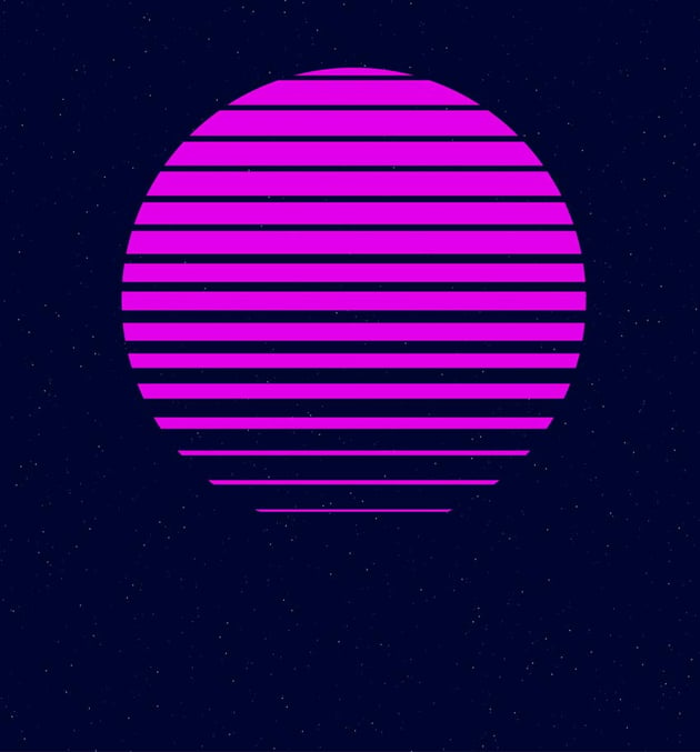 finish your vaporwave sun design 