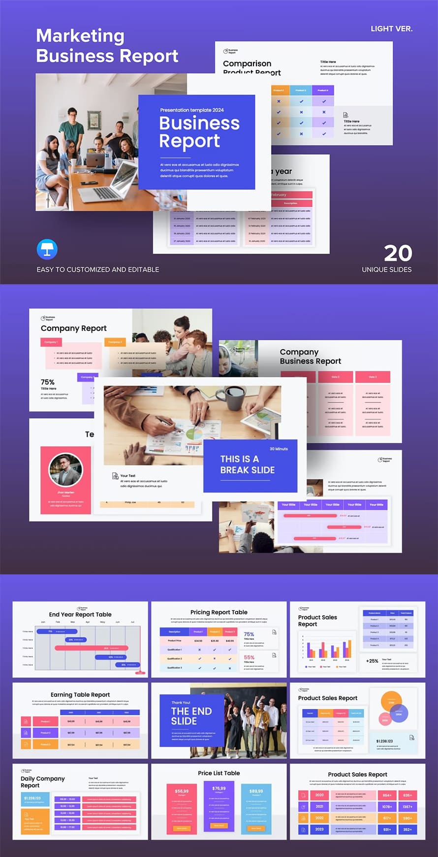 Marketing Business Report Keynote Template