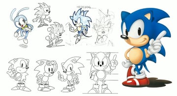 Compilation of early character sketches from the Sonic 25th Anniversary event held on June 2016 at Joypolis