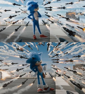 Sonic character redesign for the first movie