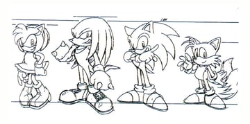 Character designs from Sonic Adventure on the Dreamcast