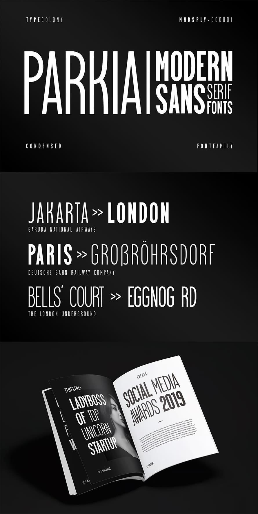 Parkia Condensed Typeface