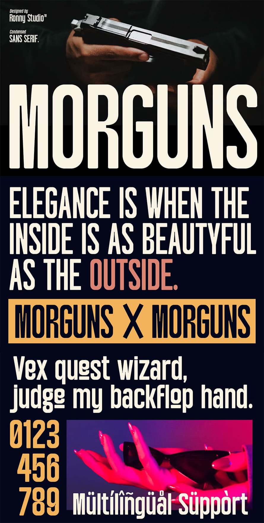 Morguns Condensed Sans Serif Font