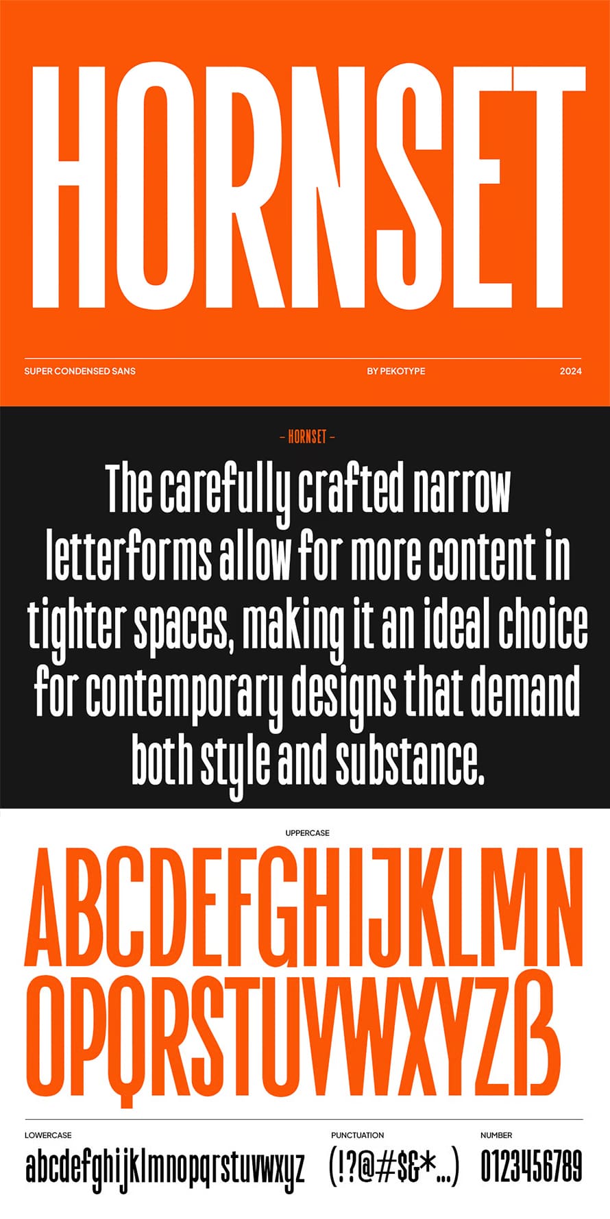 Hornset Condensed Sans Serif Font