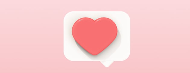 final 3D message bubble heart icon