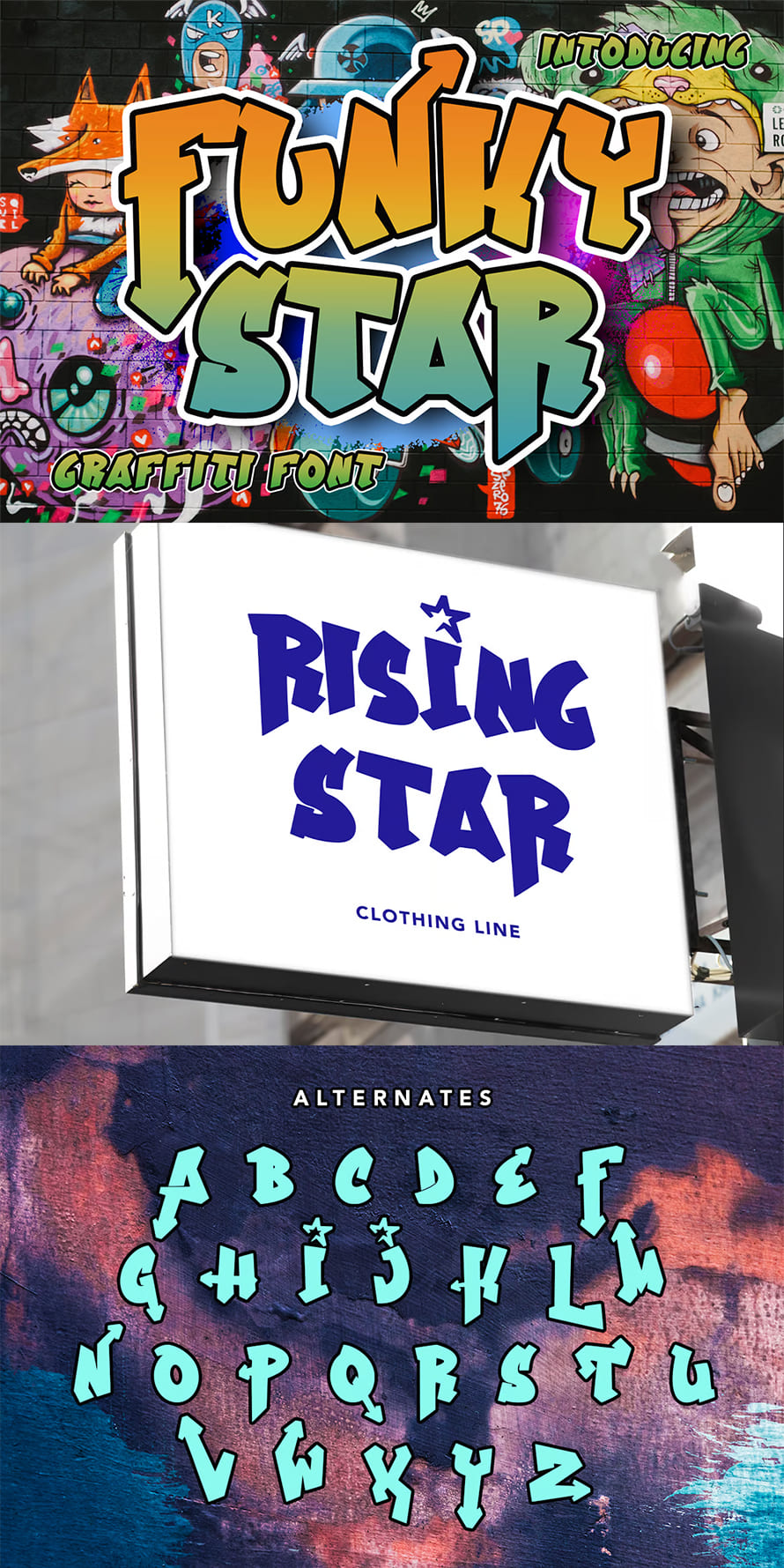 Funky Star Graffiti Font