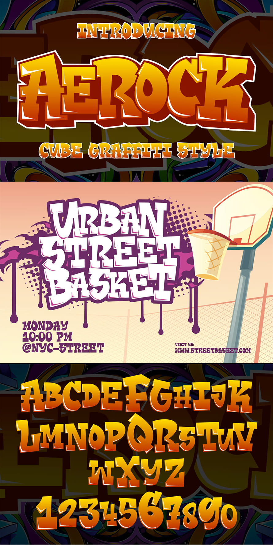 Aerock Layered Graffiti Style Font