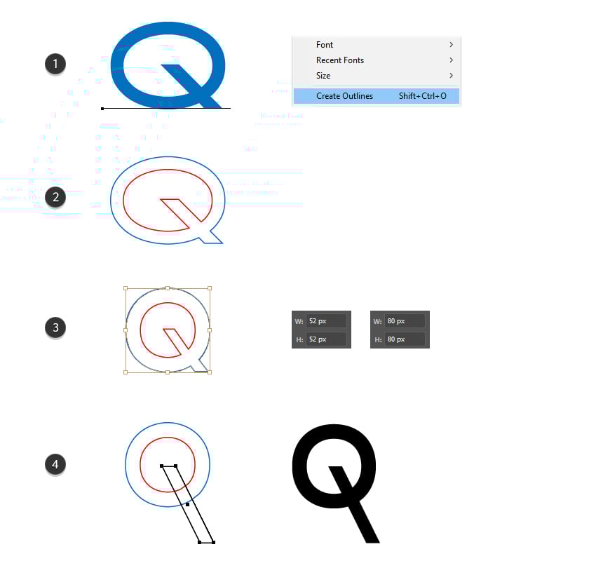 How to distort letter Q