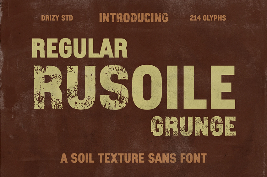 Rusoile font available on Envato