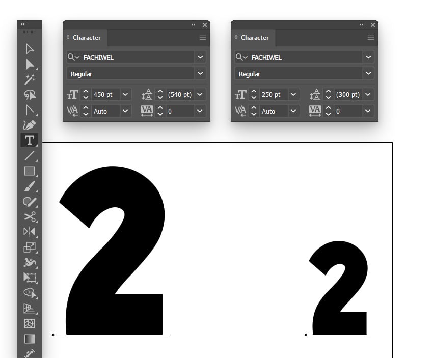 type tool text Illustrator