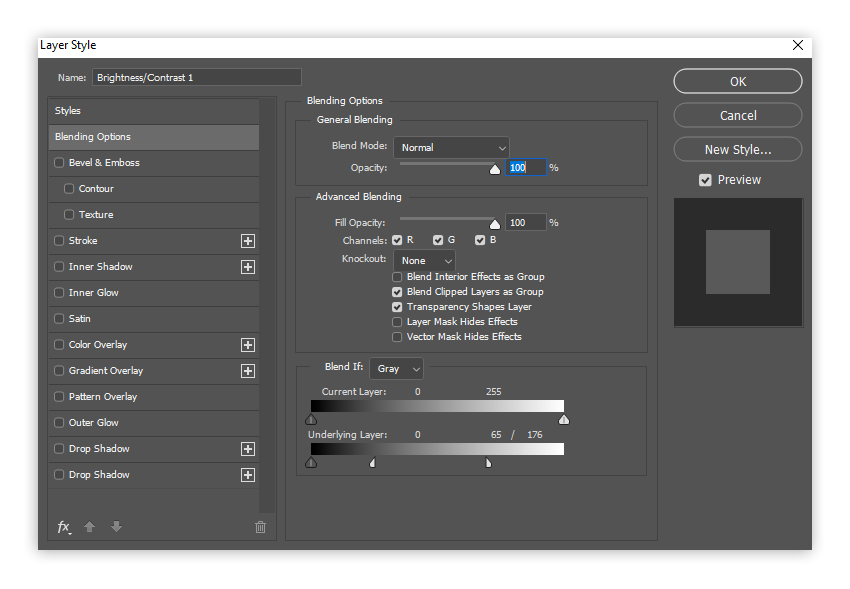 change blend if settings