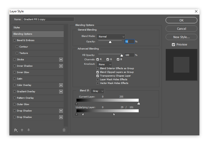 change blend if of gradient fill