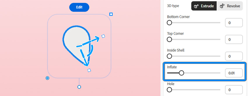 create one half of a heart shape