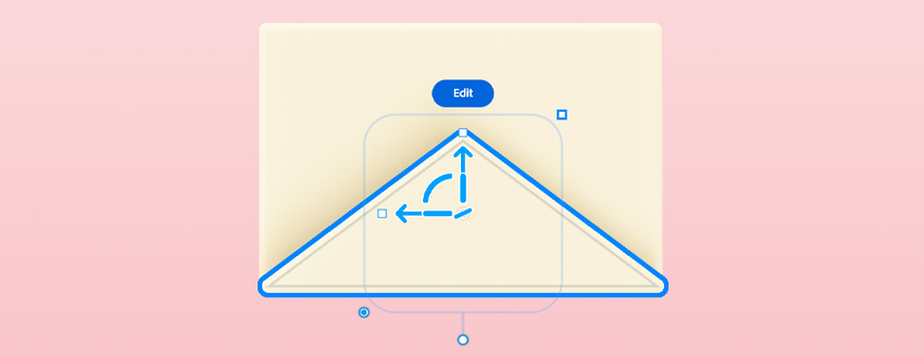 use the triangle shape to create the envelope flap