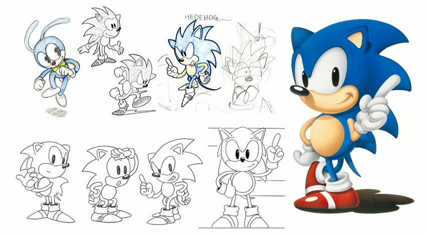 Compilation of early character sketches from the Sonic 25th Anniversary event held on June 2016 at Joypolis