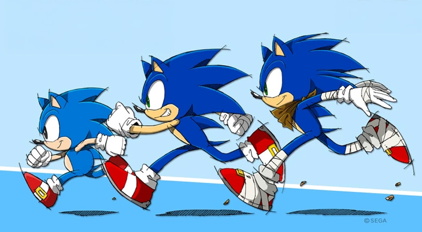 Designs from different Sonic The Hedgehog Eras