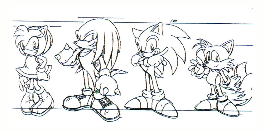 Character designs from Sonic Adventure on the Dreamcast