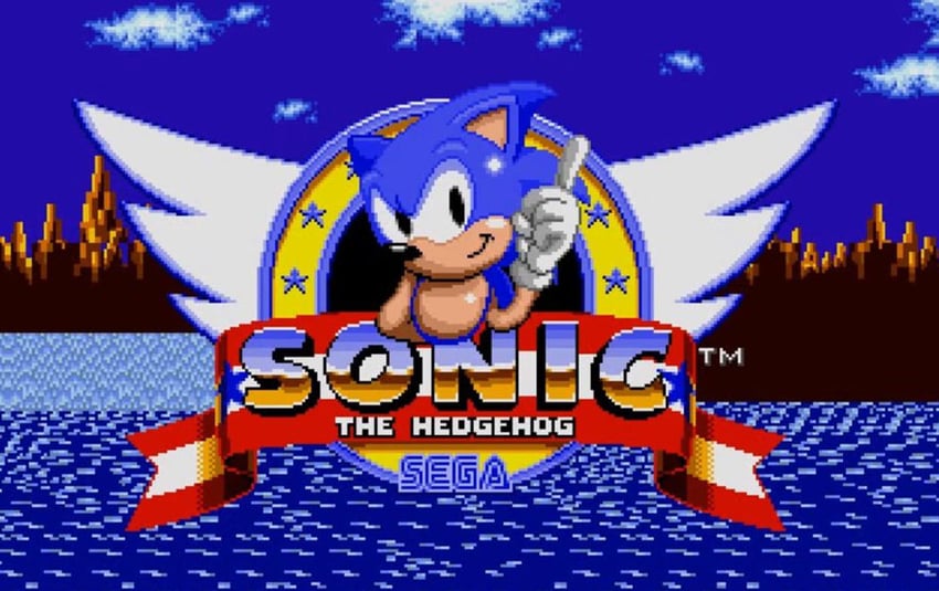 Sonic the Hedgehog title screen on the Genesis