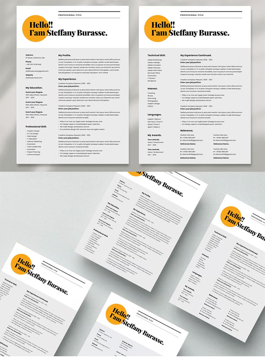 Minimal Resume CV Template