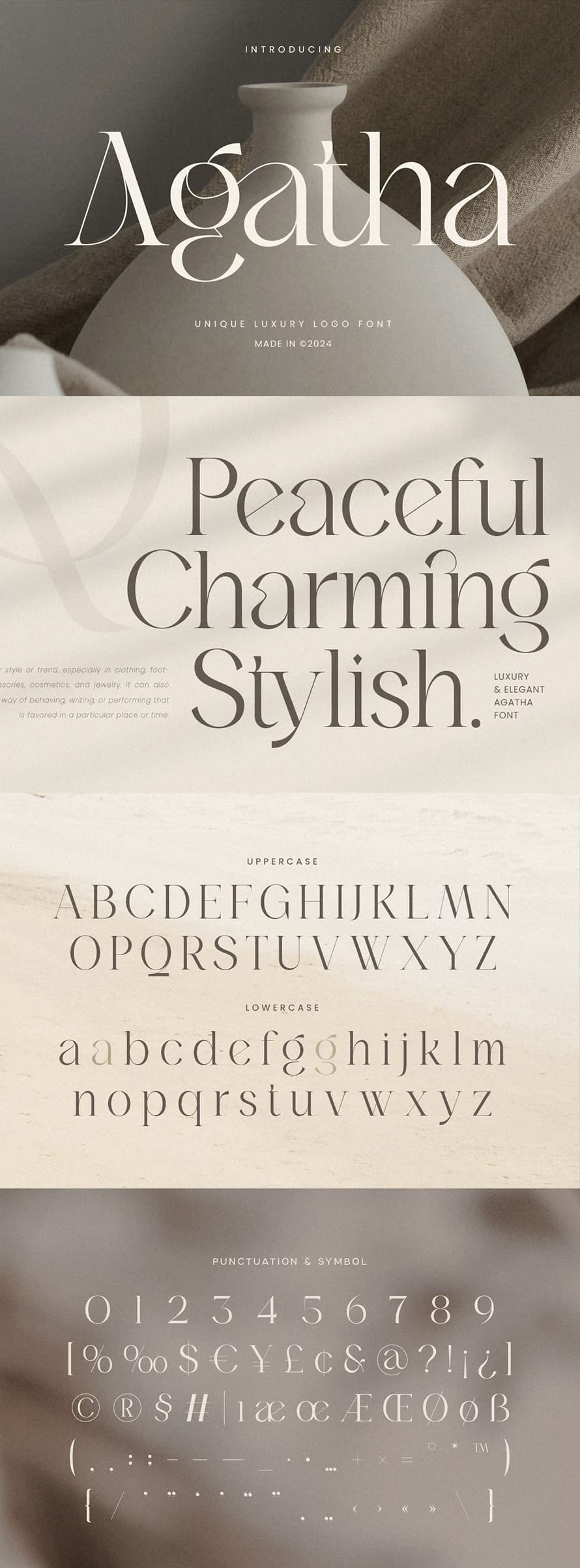 Agatha Unique Luxury Logo Font