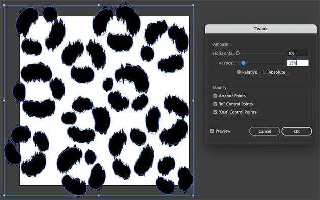 apply a distort transform and tweak the cheetah blackspots