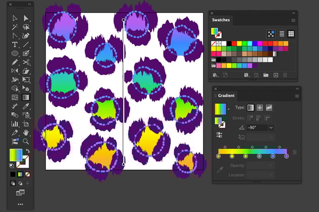 Use Gradient tool to change gradient length and direction