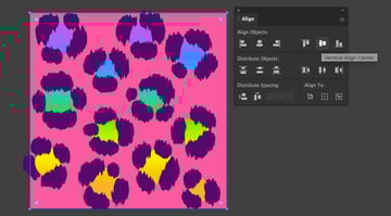 Align square horizontally and vertically to artboard from align panel