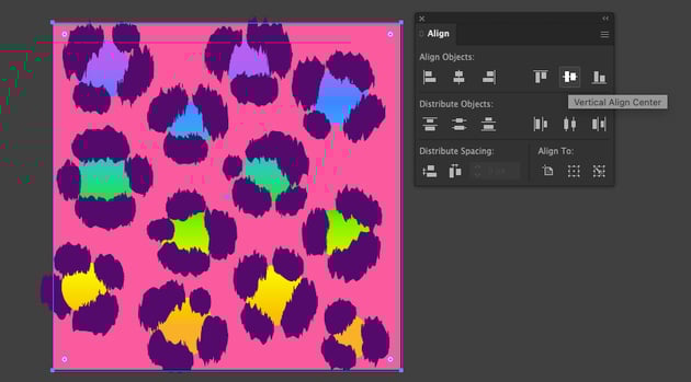 Align square horizontally and vertically to artboard from align panel