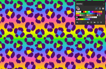 apply rainbow chettah pattern swatch from Swatches panel