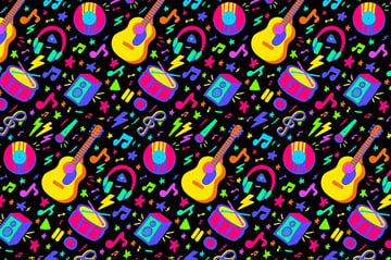 Neon Music Pattern