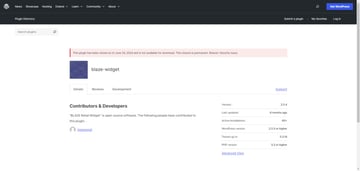 Screenshot from WordPress.org plugin repository for the unlisted blaze-widget plugin