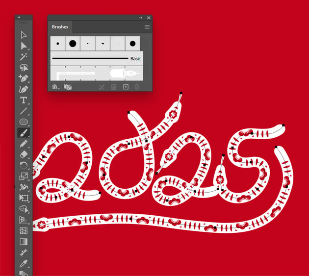 add snake pattern brush using the brush tool