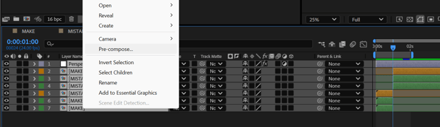 Pre-compose in After Effects 