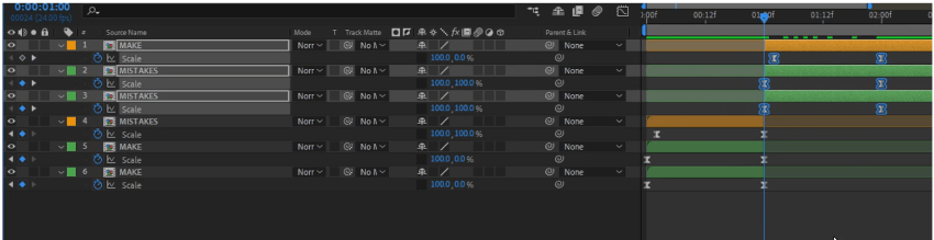 Revealing keyframes and layers in After Effects 